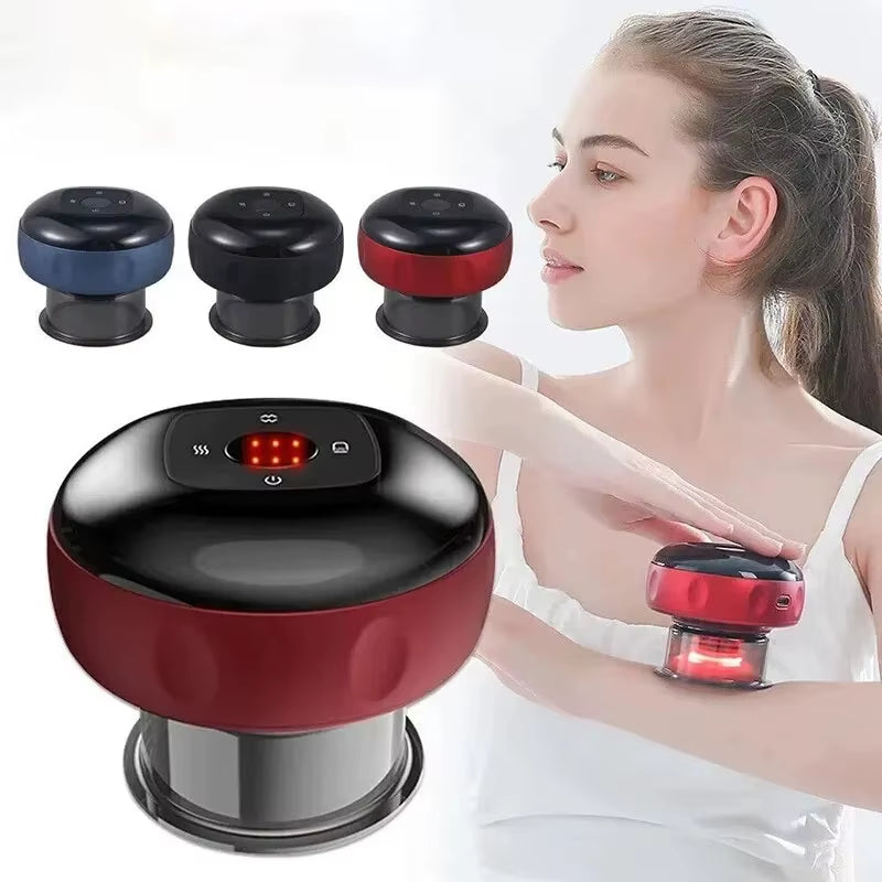 Revolutionary Intelligent Vacuum Cupping Massager with Heating - Ultimate Gua Sha Experience for Back, Neck, and Arms